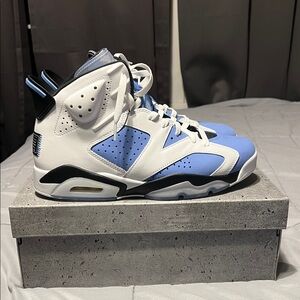 Jordan Blue and White High-Top Sneakers